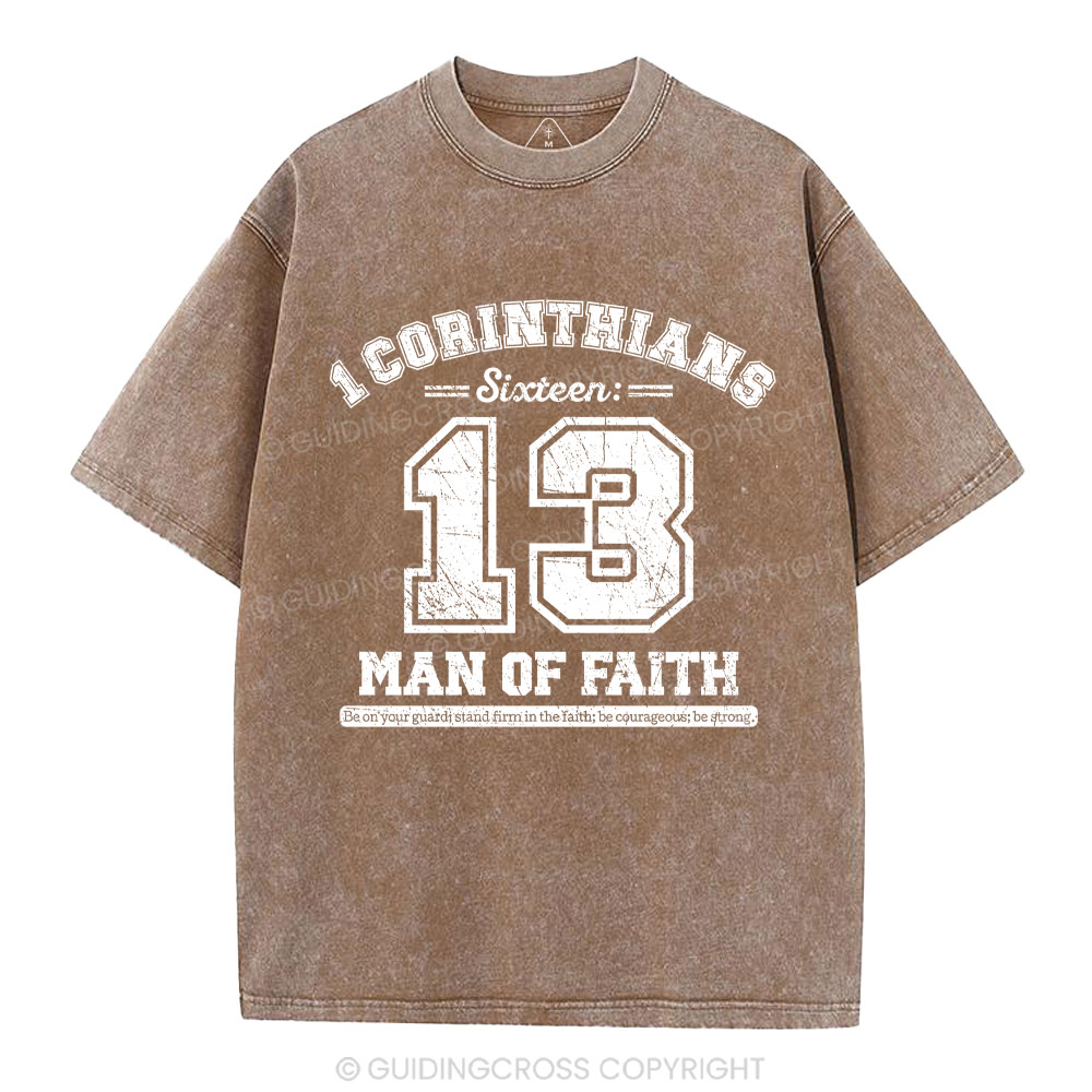 Man Of Faith Christian Washed T-Shirt