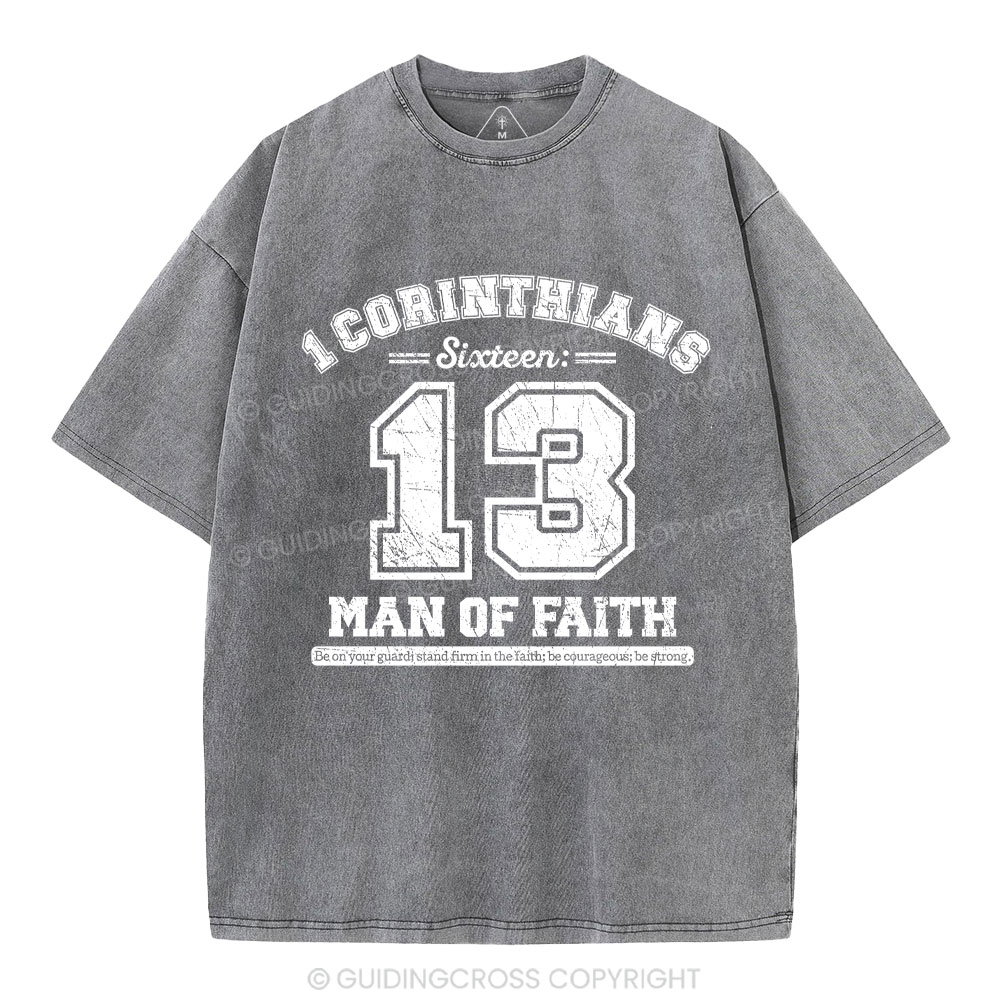 Man Of Faith Christian Washed T-Shirt