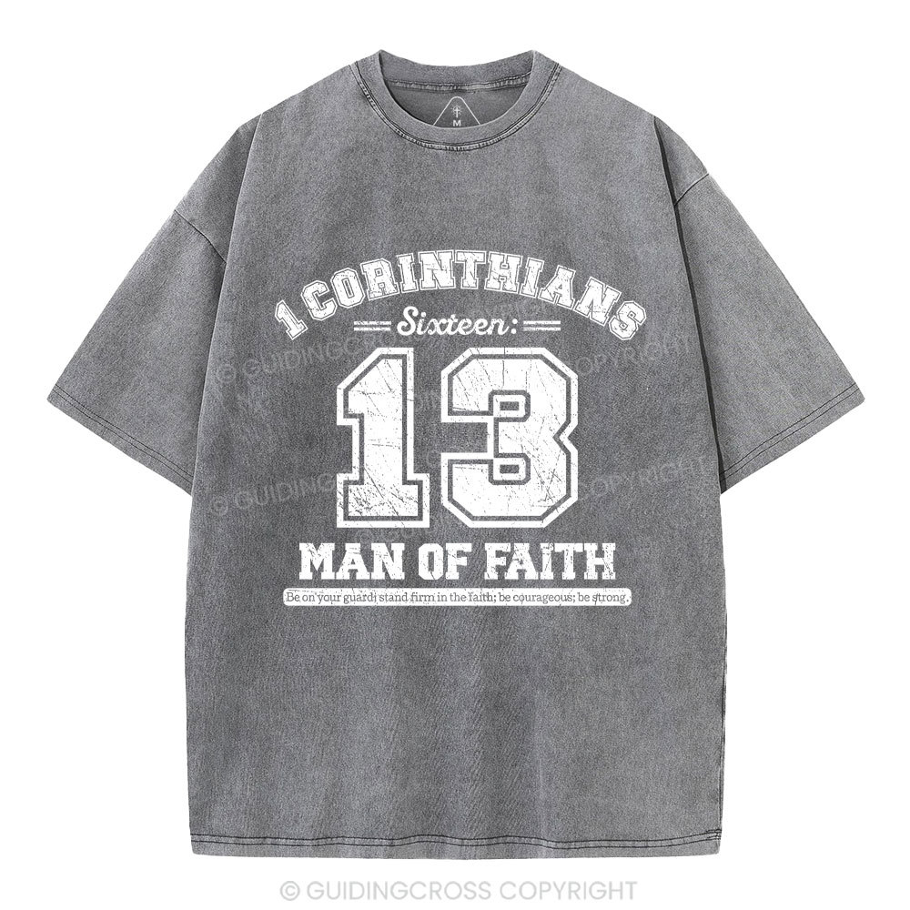 Man Of Faith Christian Washed T-Shirt