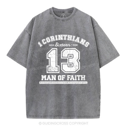 Man Of Faith Christian Washed T-Shirt