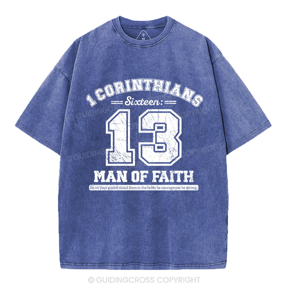 Man Of Faith Christian Washed T-Shirt