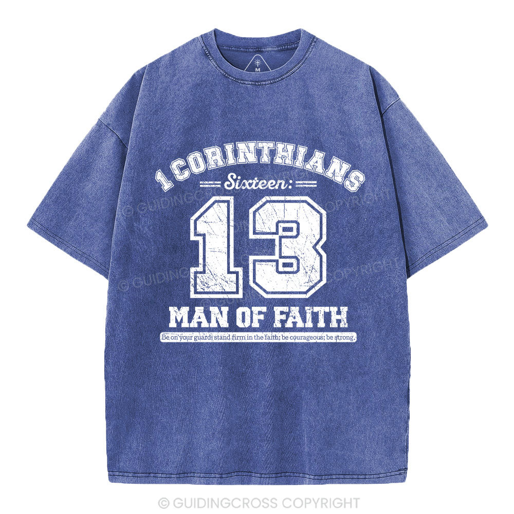 Man Of Faith Christian Washed T-Shirt