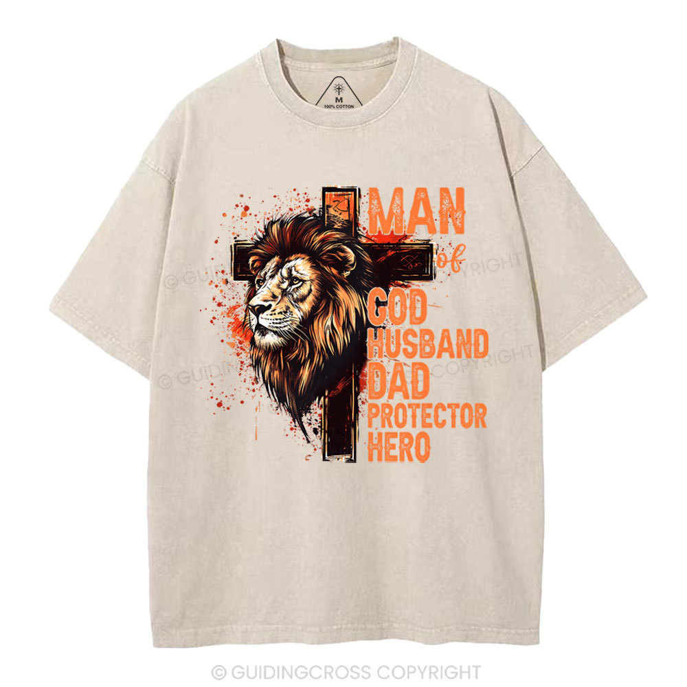 Man Of God Christian Washed T-Shirt