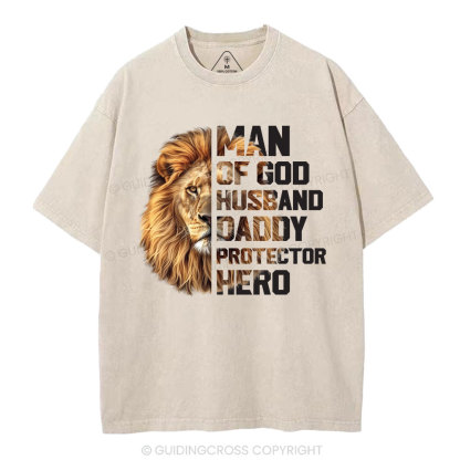 Man Of God Christian Washed T-Shirt