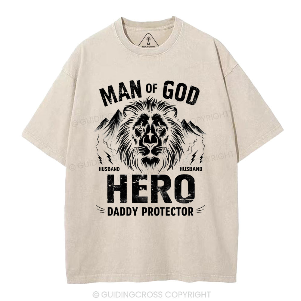 Man Of God Christian Washed T-Shirt