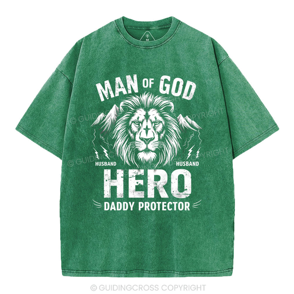 Man Of God Christian Washed T-Shirt