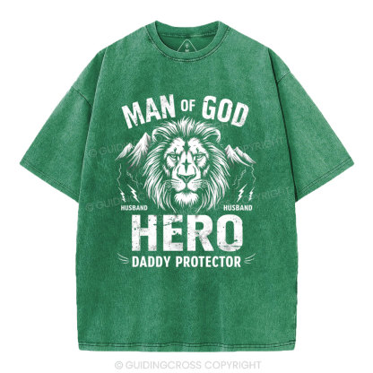 Man Of God Christian Washed T-Shirt
