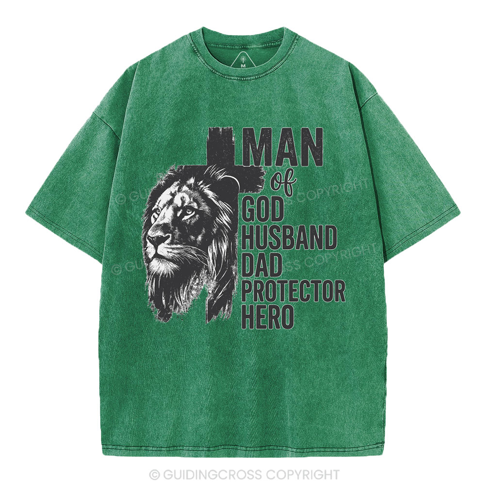 Man Of God Christian Washed T-Shirt