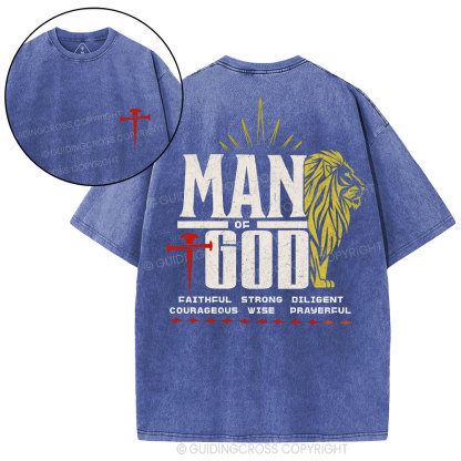 Man Of God Christian Washed T-Shirt