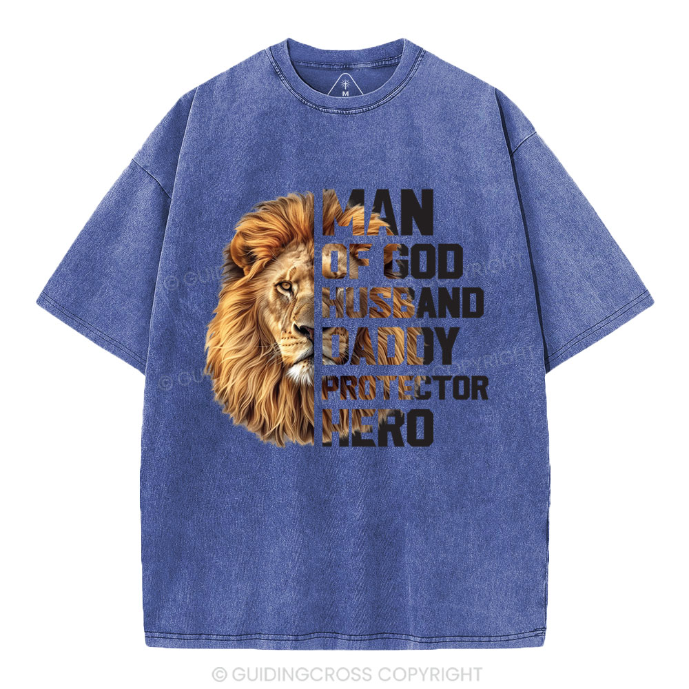 Man Of God Christian Washed T-Shirt