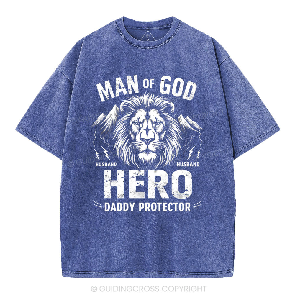 Man Of God Christian Washed T-Shirt