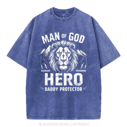 Man Of God Christian Washed T-Shirt
