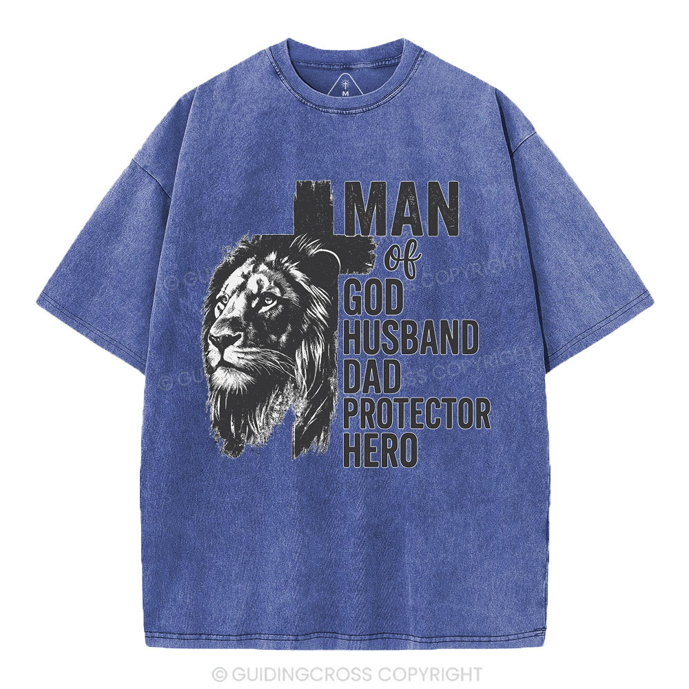 Man Of God Christian Washed T-Shirt