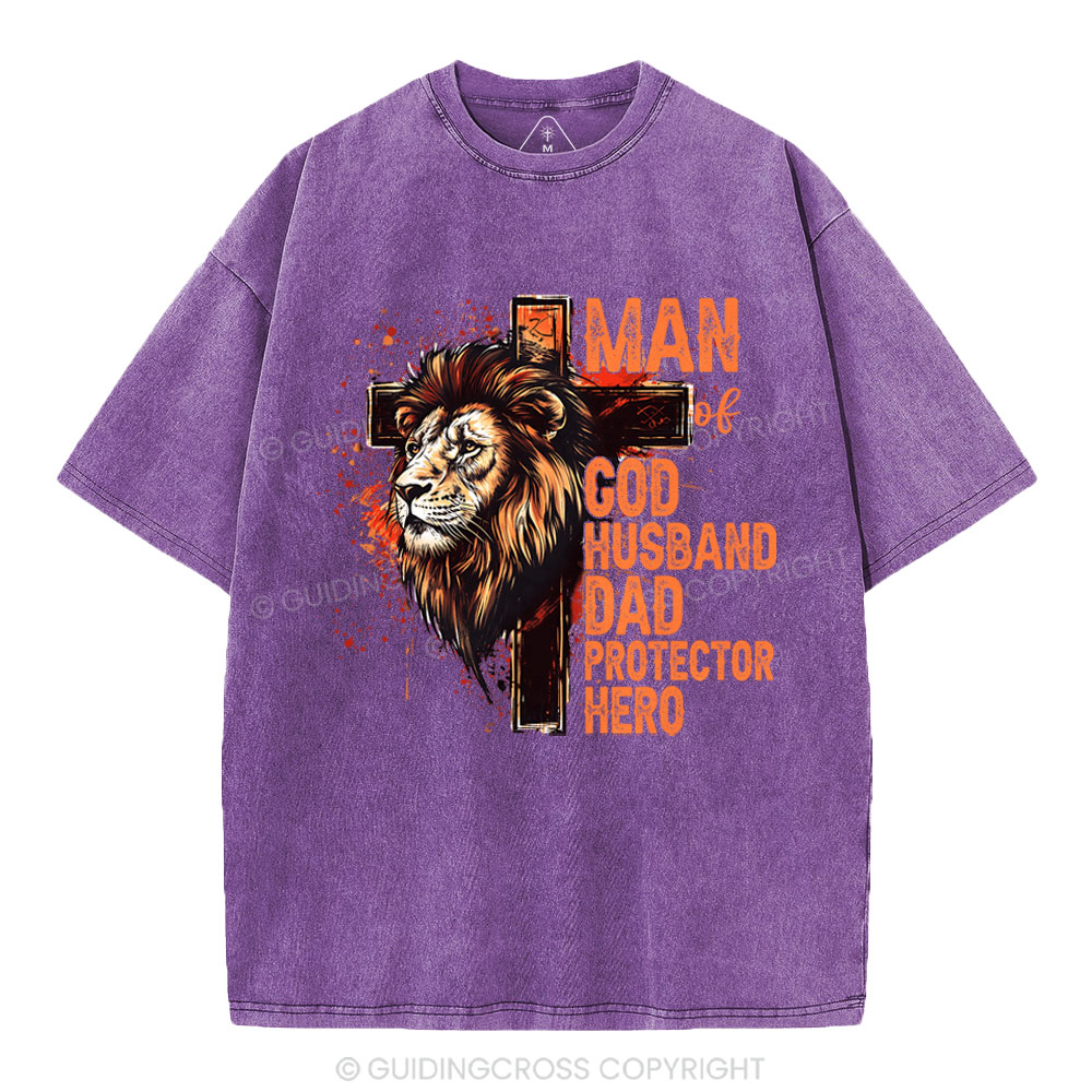 Man Of God Christian Washed T-Shirt