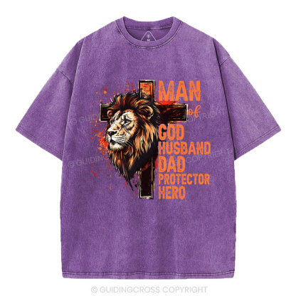 Man Of God Christian Washed T-Shirt