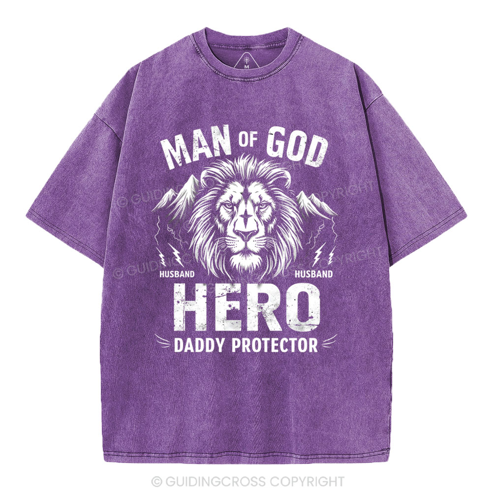 Man Of God Christian Washed T-Shirt