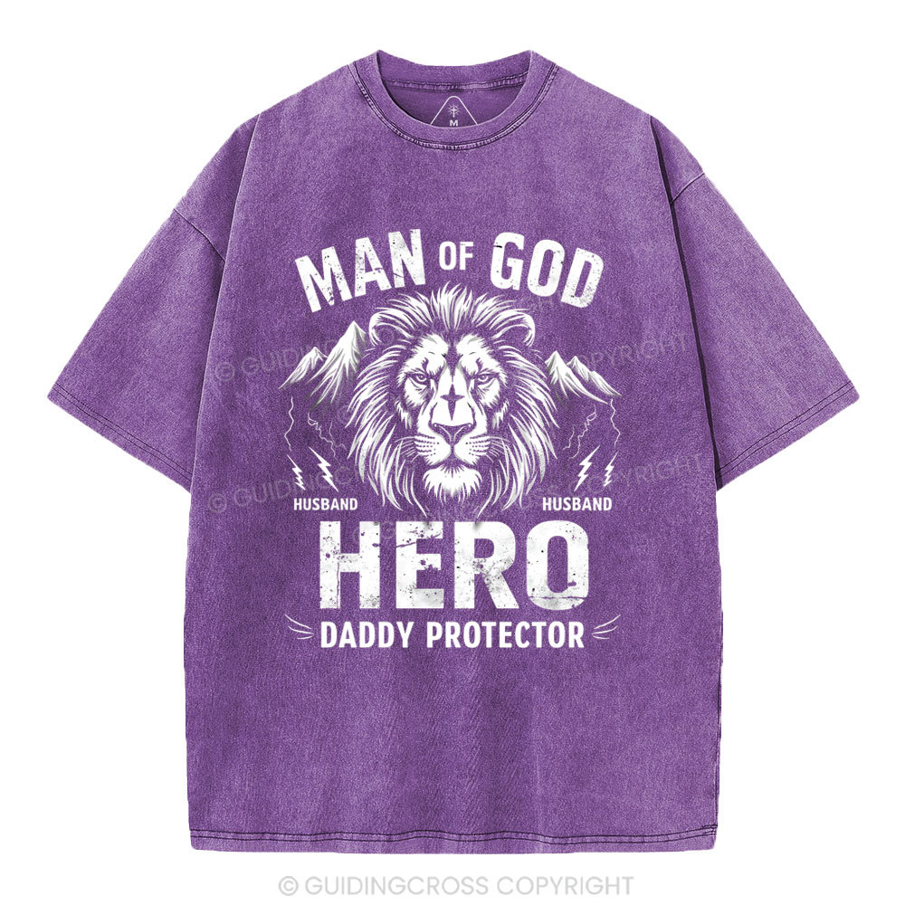 Man Of God Christian Washed T-Shirt