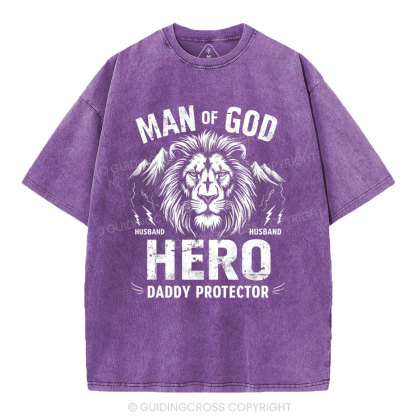 Man Of God Christian Washed T-Shirt