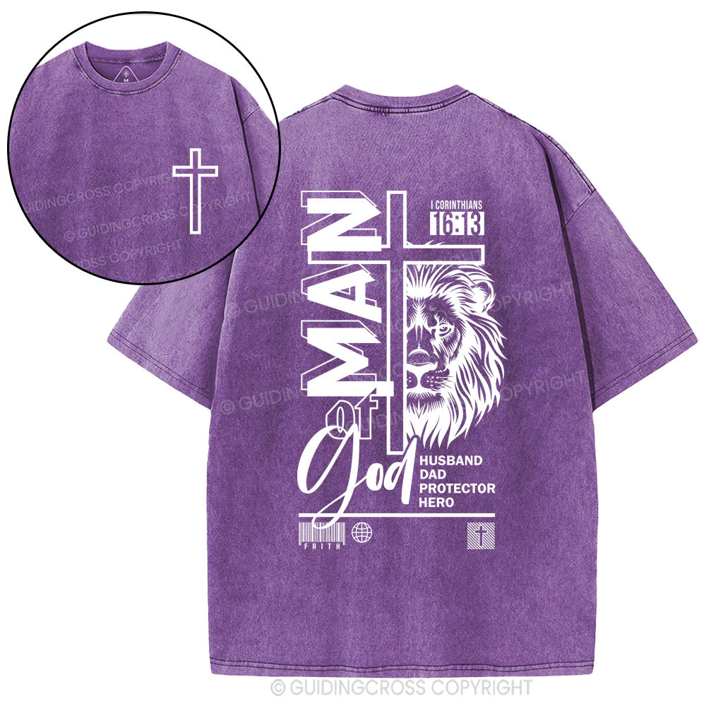Man Of God Christian Washed T-Shirt