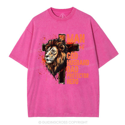 Man Of God Christian Washed T-Shirt