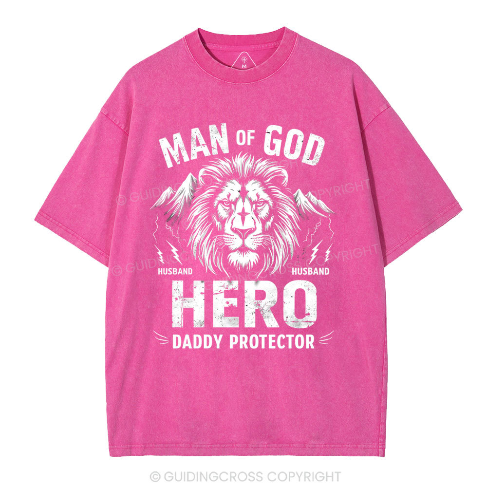 Man Of God Christian Washed T-Shirt