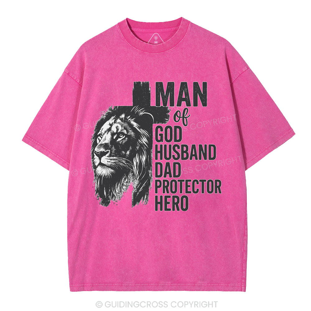 Man Of God Christian Washed T-Shirt