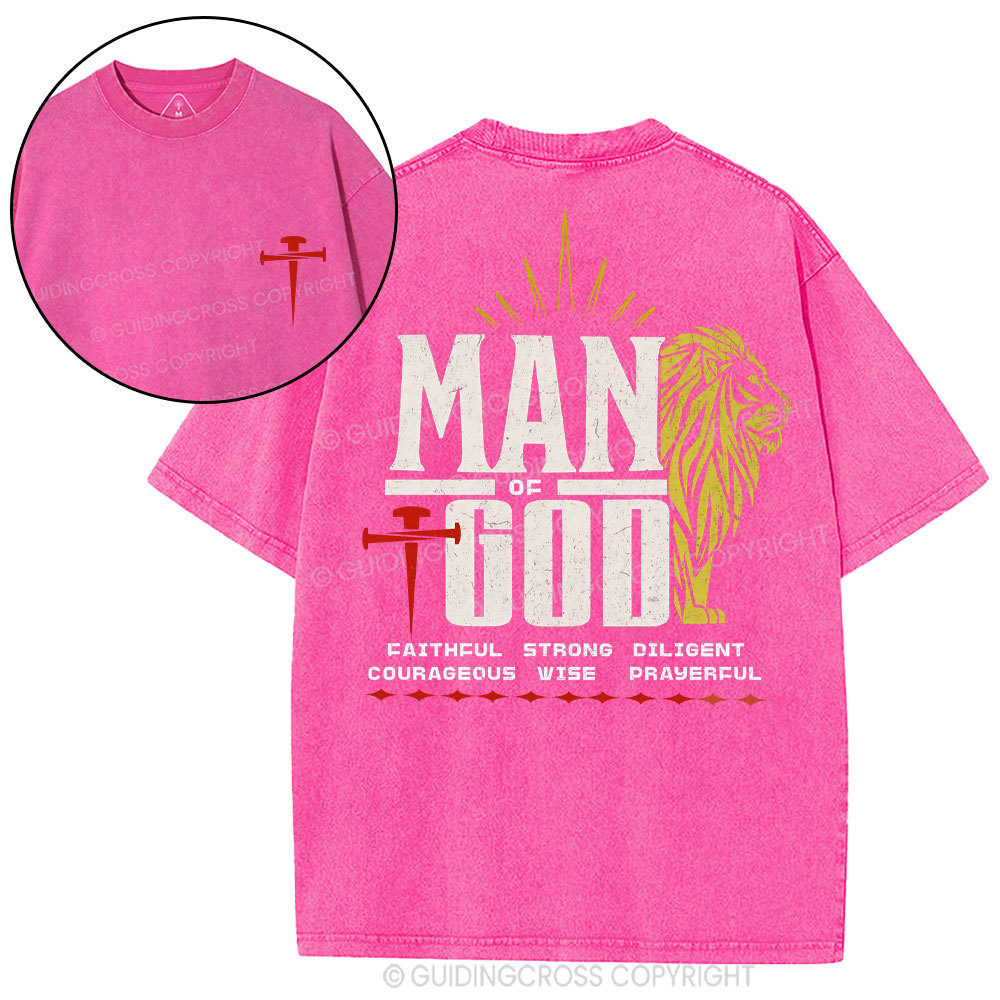 Man Of God Christian Washed T-Shirt