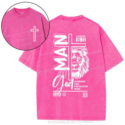 Man Of God Christian Washed T-Shirt