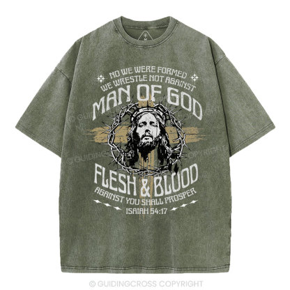 Man Of God Christian Washed T-Shirt