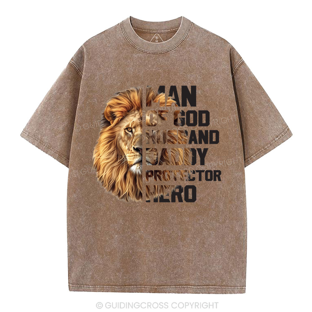 Man Of God Christian Washed T-Shirt