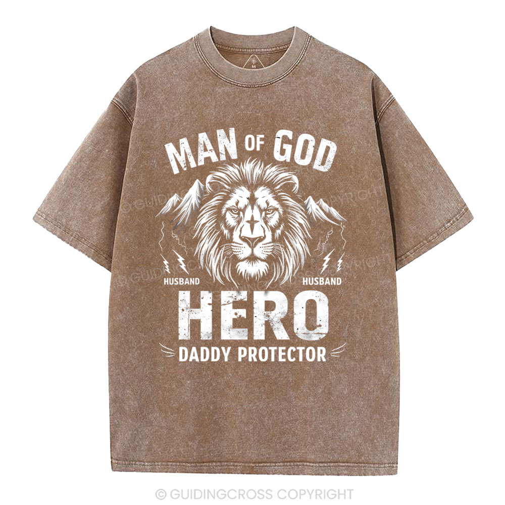 Man Of God Christian Washed T-Shirt