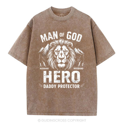 Man Of God Christian Washed T-Shirt