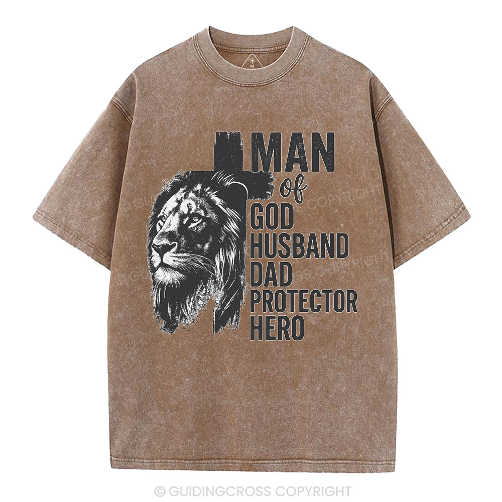 Man Of God Christian Washed T-Shirt