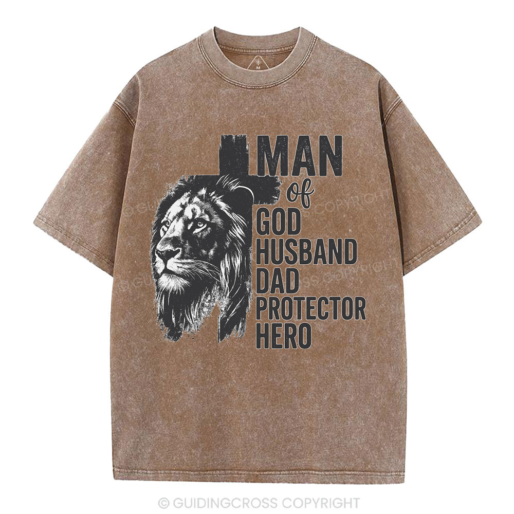 Man Of God Christian Washed T-Shirt