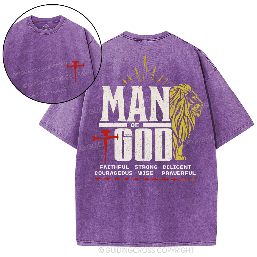 Man Of God Christian Washed T-Shirt