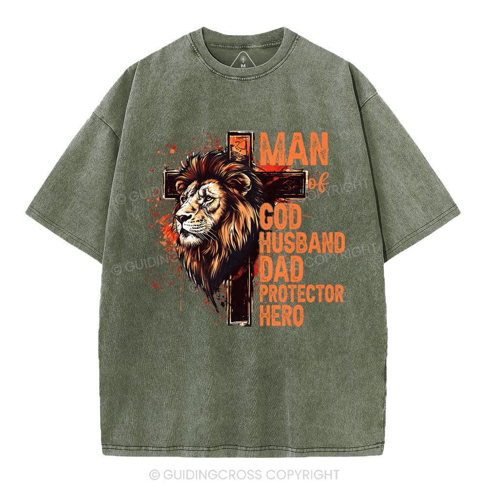 Man Of God Christian Washed T-Shirt