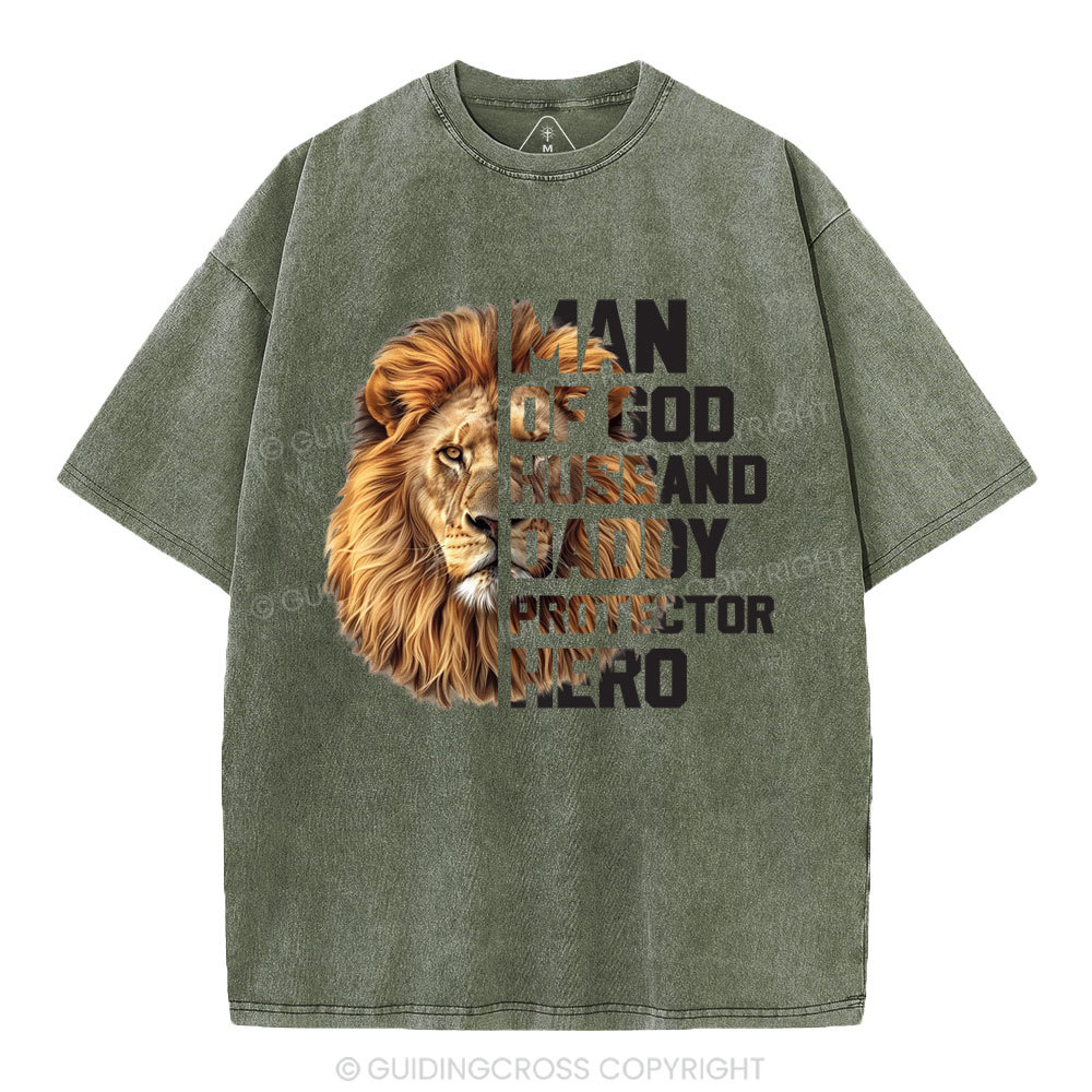 Man Of God Christian Washed T-Shirt