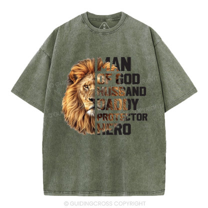 Man Of God Christian Washed T-Shirt