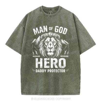 Man Of God Christian Washed T-Shirt