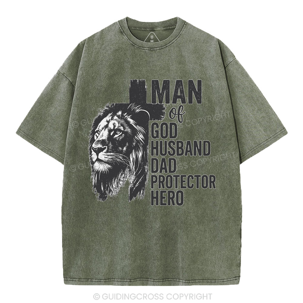 Man Of God Christian Washed T-Shirt