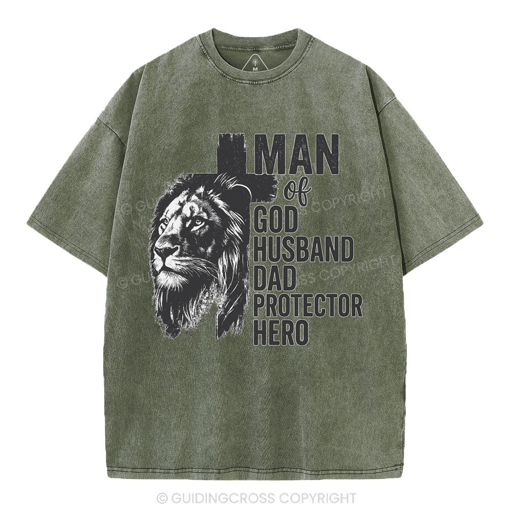 Man Of God Christian Washed T-Shirt