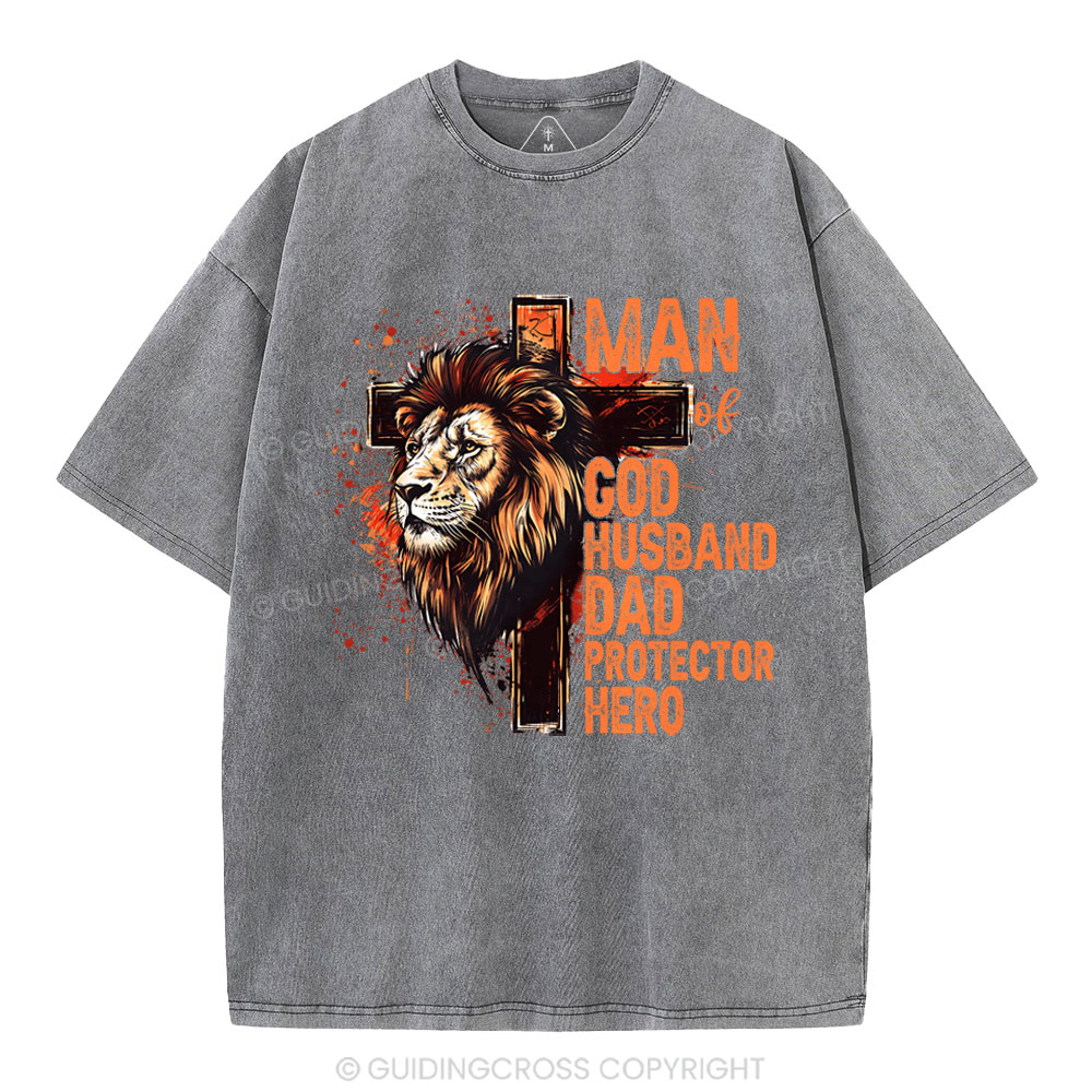 Man Of God Christian Washed T-Shirt