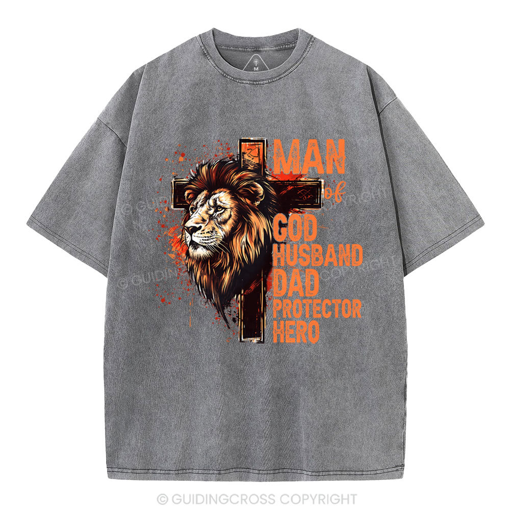 Man Of God Christian Washed T-Shirt