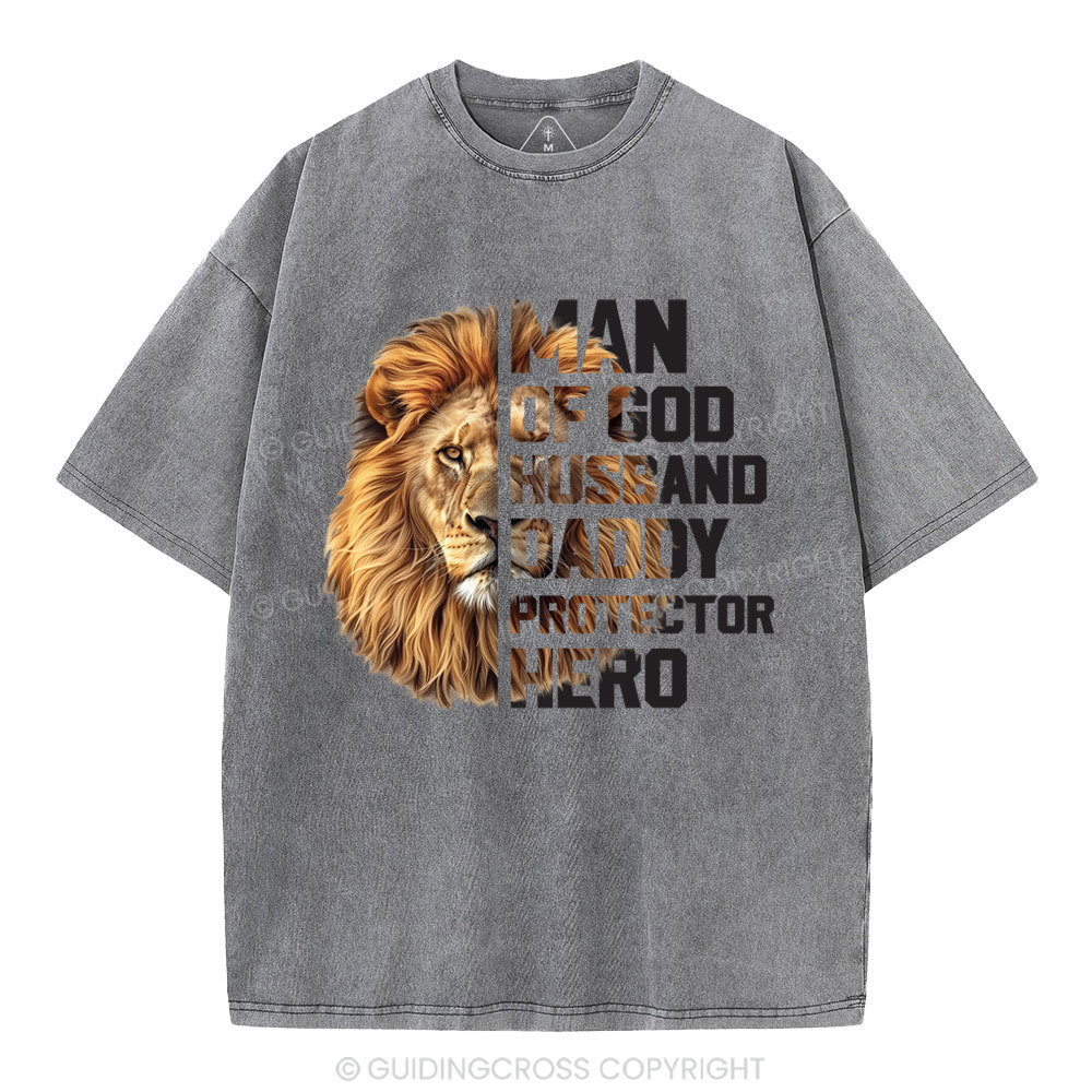 Man Of God Christian Washed T-Shirt