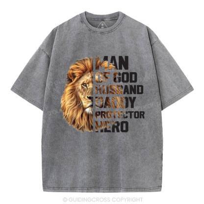 Man Of God Christian Washed T-Shirt