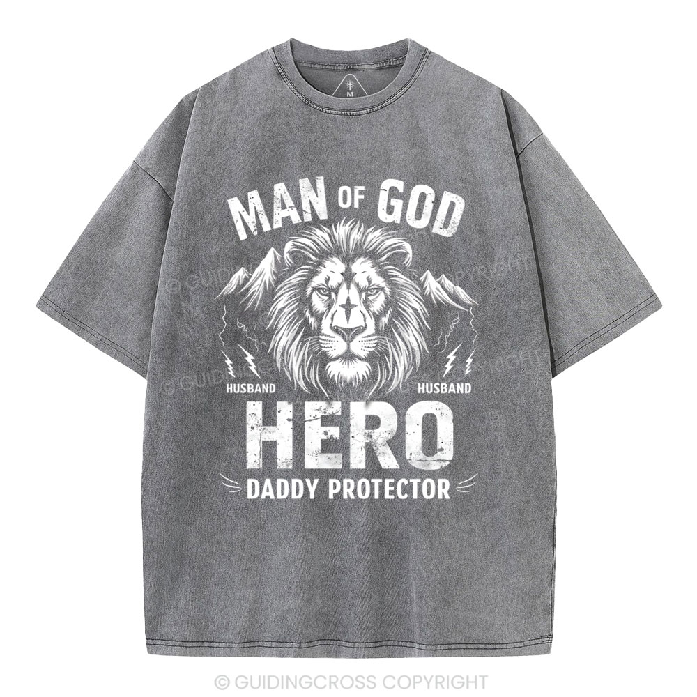 Man Of God Christian Washed T-Shirt