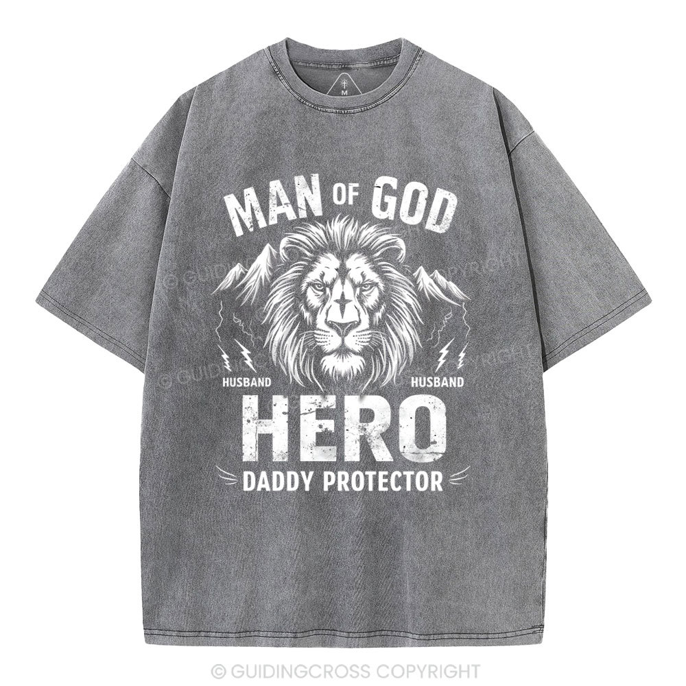 Man Of God Christian Washed T-Shirt