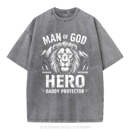 Man Of God Christian Washed T-Shirt
