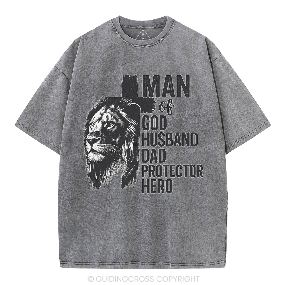 Man Of God Christian Washed T-Shirt
