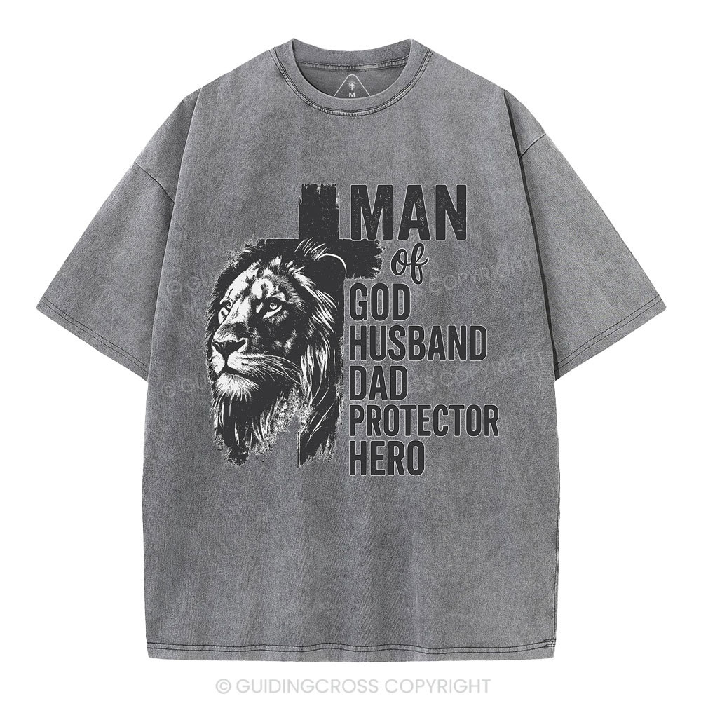 Man Of God Christian Washed T-Shirt